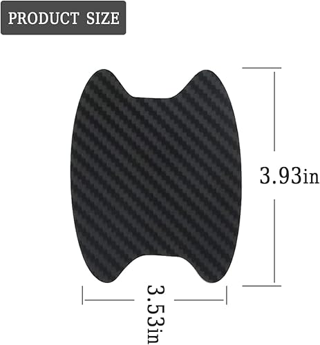 Miniatura 2 de XINLIYA 4 calcomanías protectoras para manija de puerta de automóvil, película protectora universal de fibra de carbono antiarañazos para manija de