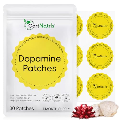 Dopamine Patches 30pcs | Mood Boost & Positivity Support | Vegan Mood Support Patches for Daily Mental Wellness, Plant-Based Formula, Supports Dopamine & Serotonin Balance (30pcs)
