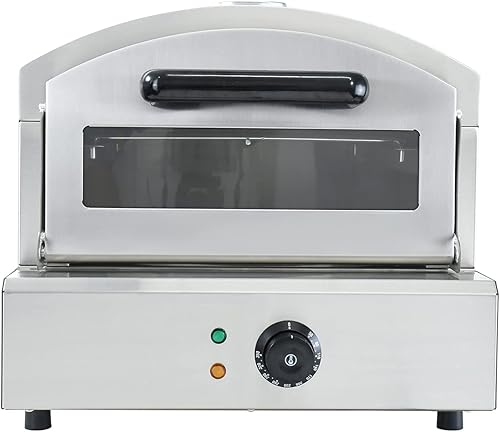 Miniatura 8 de Horno eléctrico para pizza, encimera de acero inoxidable, con piedra de pizza redonda de 12 pulgadas, horno de pizza portátil, apto para fiestas,