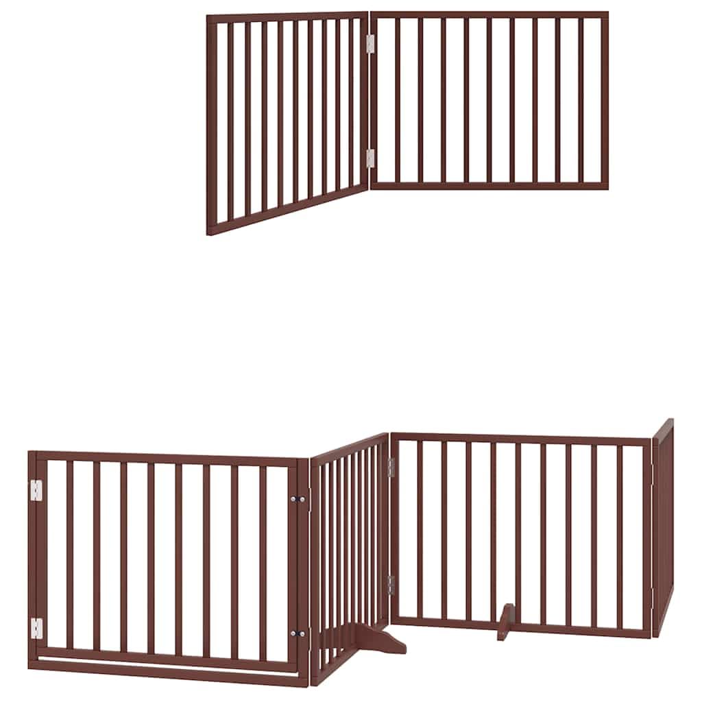 Puerta para perros con puerta marrón 800 cm madera de álamo plegable portátil al aire libre interior seguridad para mascotas para perros, cachorros, protección, entrenamiento, hogar, jardín
