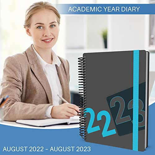 Collins Delta A5 Day To Page Mid Year Academic 2022-23 Diary - Blue (Fp51M.60-2223) - Student Journal Planner With Diary, Notes And Timetables #TOP1