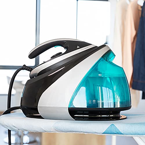 Cecotec Centro de Planchado Fast&Furious 8050 X-Treme. 3000 W, 10 Bares de Presión, Revestimiento de óxido de Titanio, Golpe de vapor de 625 g/min, 155 g/min de vapor continuo, Negro; Gris; Azul