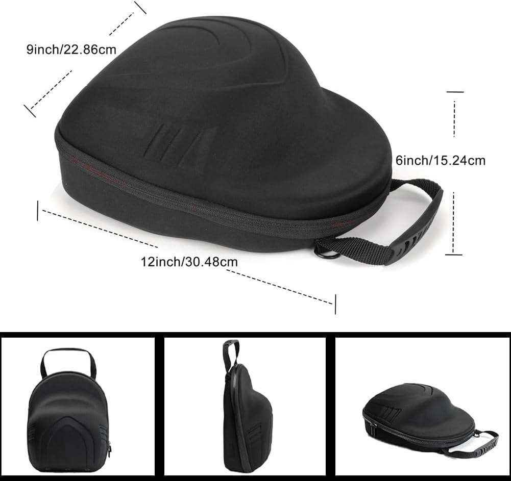 Hat Travel Case for Baseball Caps, Hat Storage Boxes, Hard Shell EVA Hat Carrier Holds up to 6 Caps, Protects Brim Shape, Adjustable Shoulder Strap, Travel Organizer for Trips & Outdoor (Black - B)
