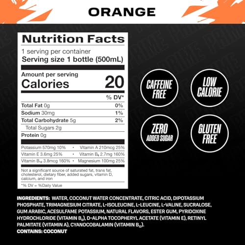Image of Prime Ice Sports Drink, Orange Chill, 16.9 fl oz, 500ml Bottle (Imported)