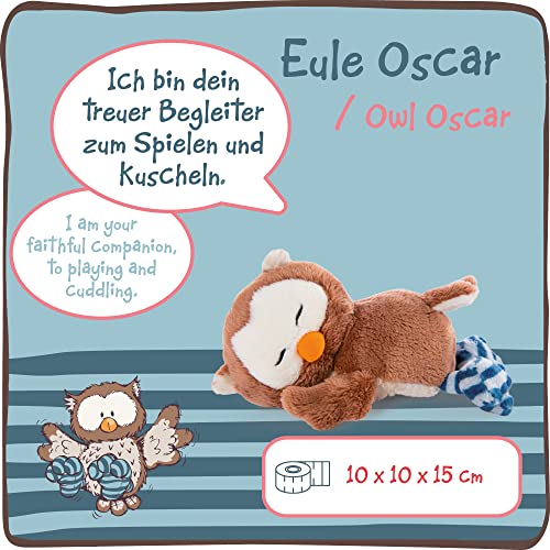 NICI Schlafendes Kuscheltier Eule Oscar im Nest 12cm – Eule Plüschtier für Mädchen, Jungen & Babys – Flauschige Stofftier Eule zum Kuscheln, Spielen & Schlafen – Gemütliches Schmusetier