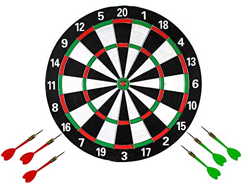 Vetrineinrete® Bersaglio tiro a segno dardo con freccette giochi con freccette per bar locale casa da 41 36 22 e 15 cm gioco frecce doppio lato con gancio da parete (41 cm) 94556