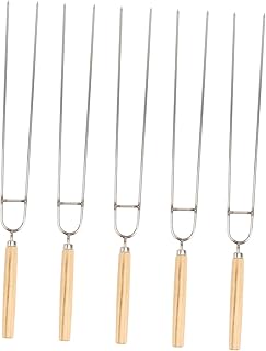 Yardenfun 5 Pçs Espetos De Churrasco Para Churrasco Ao Ar Livre Garfo Para Grelhar Espeto Para Churrasco Ferramentas Para Grelhar Ao Ar Livre Garfos Para Churrasco Aço Inoxidável Garfo Para