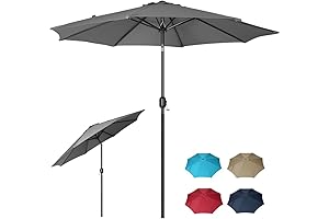 Panana 9FT Sombrillas para el sol de Patio de Acero con 8...