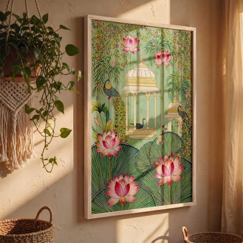 Image of kotart Madhubani Art Wall Painting Traditional Home Decoration With Frame For Living Room Bed Room Hotel Wall Decor Digital Reprint (13X17 inch)