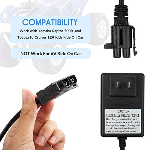 image for LotFancy 12V Battery Charger for Kids Ride On Toys, Power Supply Adapt