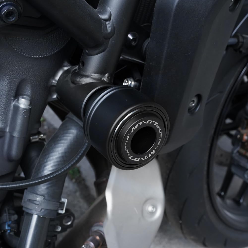 Für Yamaha MT-07 MT07 MT 07 Motorrad Rahmen Slider Crash-Schutz Sturzschutz Zubehör (Schwarz)