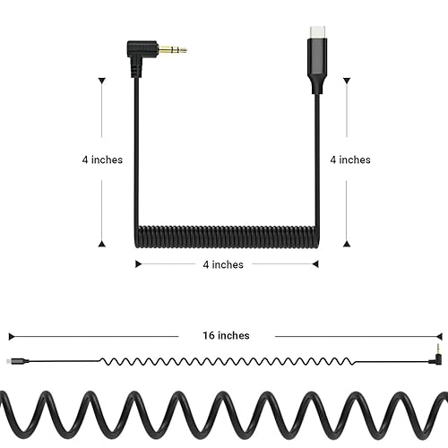 Miniatura 2 de Adaptador de micrófono USB C 0.138 in macho TRS a tipo C VideoMic Dongle Mic Cable, Compatible con teléfonos Android Samsung RODE VideoMicro -