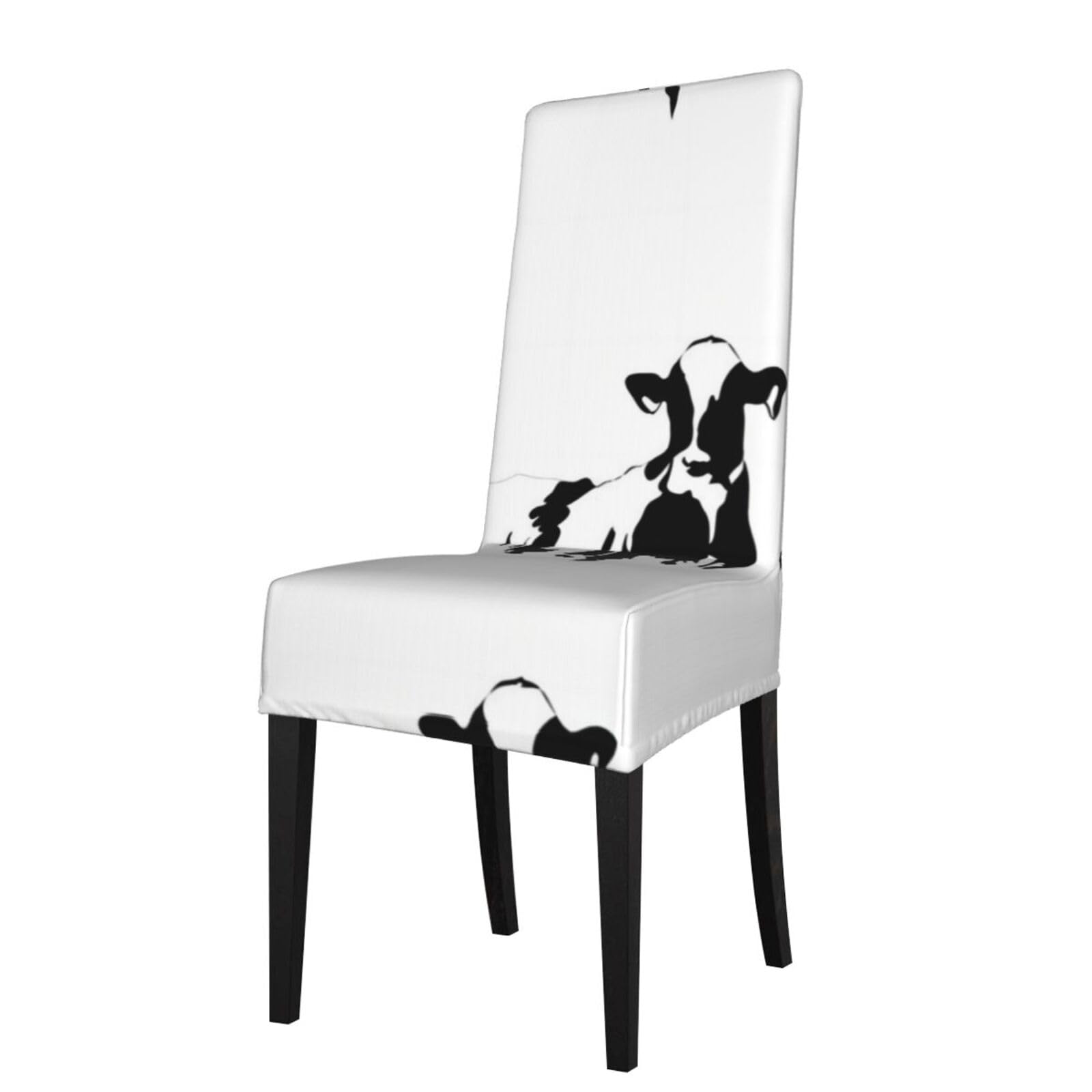 YYHWHJDE Cow In Black And White Prints Protection Cover for Dining Chair – Stretchable Slipcovers for a Refreshing Dining Room Makeover