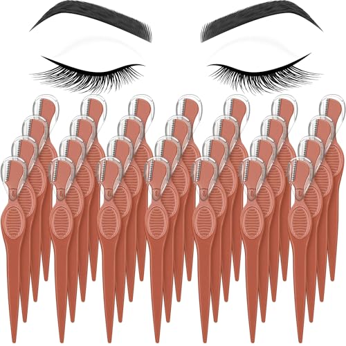 Mudder 28 Pcs Eyebrow Razors Facial Shaver Trimmer,Terracotta