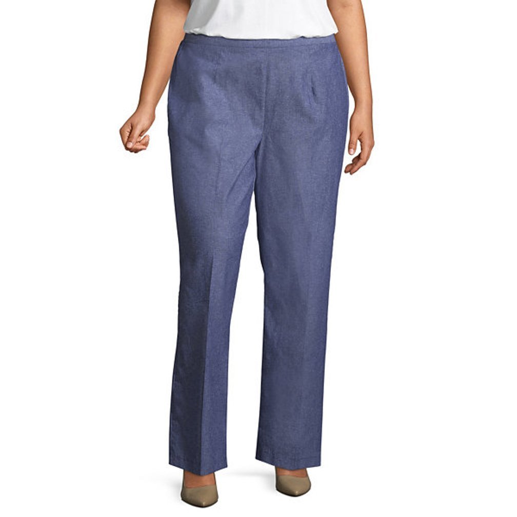 Alfred Dunner Womens Blues Traveler Proportioned Medium Pant 14 Medium
