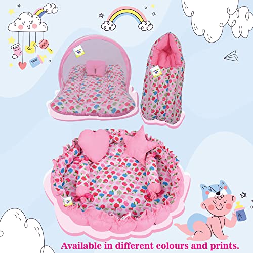Toddylon-Baby-Bedding-for-New-Born-Mosquito-Net-Bed-Sleeping-Bag-Reversible-Baby-Nest-Tub-Bed-0-6-Months-Pink