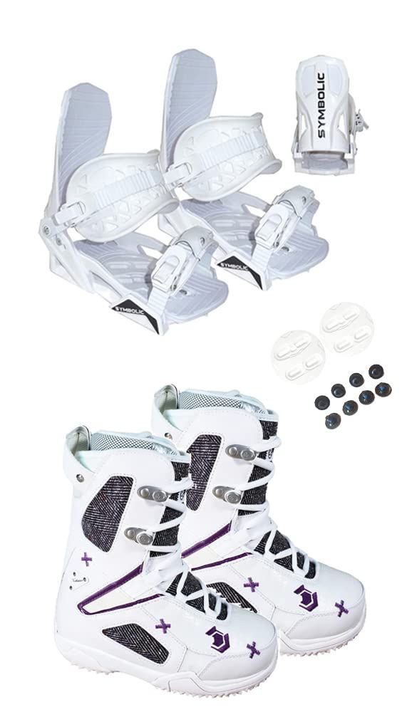 Symbolic Northwave Freedom Snowboard Blem Boots White Bindings Package Purple 5 5.5 (White Bindings to Fit Boots, Boot Fit Ladys 5-5.5 (Z53))