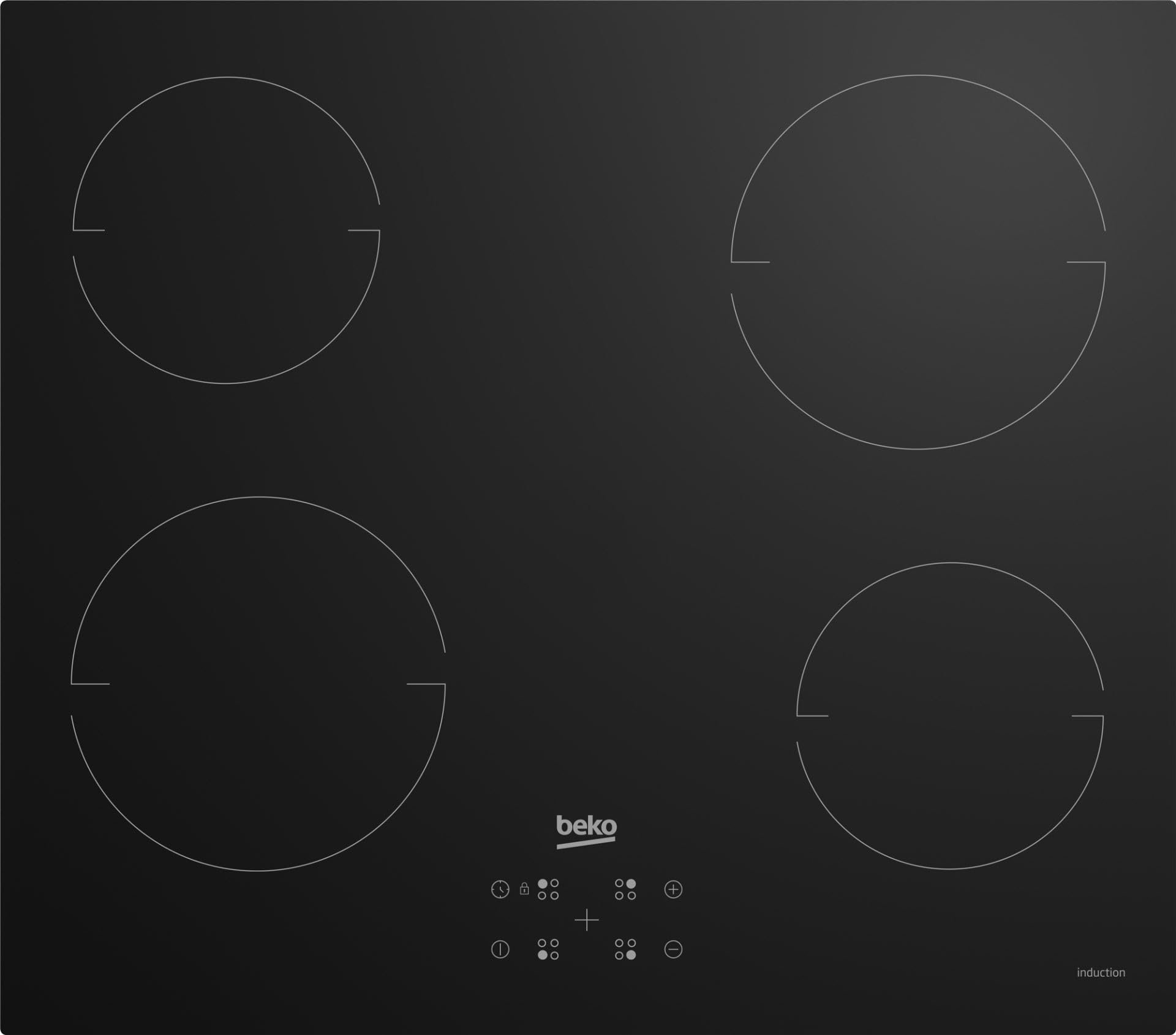 Beko HII64401QT - Piano cottura induzione, 4 fuochi, 59x52 cm, Nero