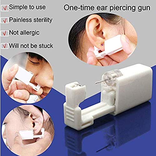 Romlon Nose Piercing Gun - 4Pcs Professional Self Safety Sterile Nose Piercing Gun Disposable Nose Piercing Gun Kit Tool with Nose Stud Women and Men Cartilage Helix Piercing Gun fot Piercing Supplies - Thumbnail 6