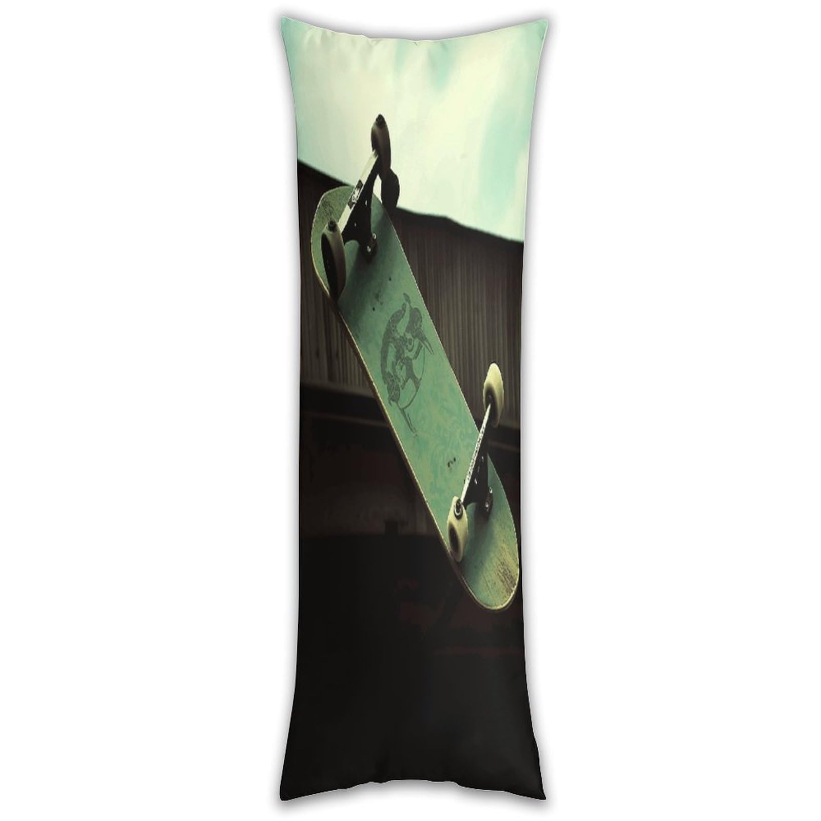 Skateboard Pillow Case Breathable Absorb Sweat Long Pillowcover Exquisite Unique Pillow Protector for All Seasons Hot Sleepers Body Pillowcase