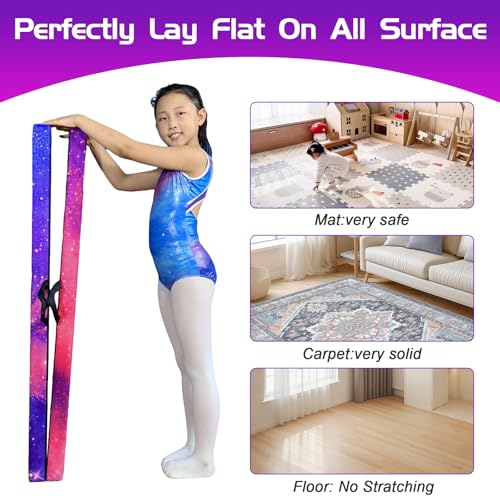 FC FUNCHEER 8FT Folding Balance Beam -Gymnastics Floor Beam - Gymnastics Equipment- Anti-Slip Bottom - Suede Cover - Carry Bag for Kids/Adults Home & Gym Center - Thumbnail 4