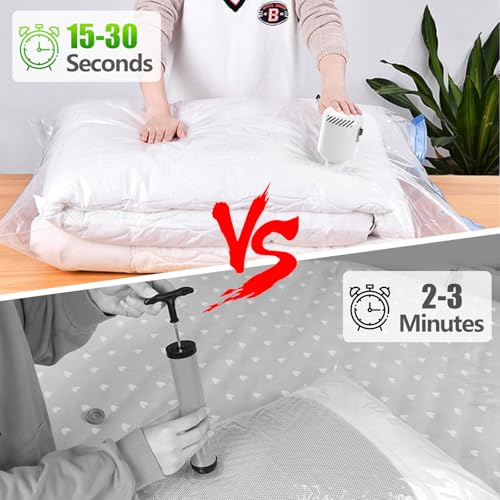 Image of LISACOOL Portable Vacuum Pump Electric Pump Storage Bags for Various Vacuum | 80%Space Saver,Travel Packing Essential&Luggage Space Saving,Seasonal Clothing & Bedding Storage,Dorm Organizing Fast