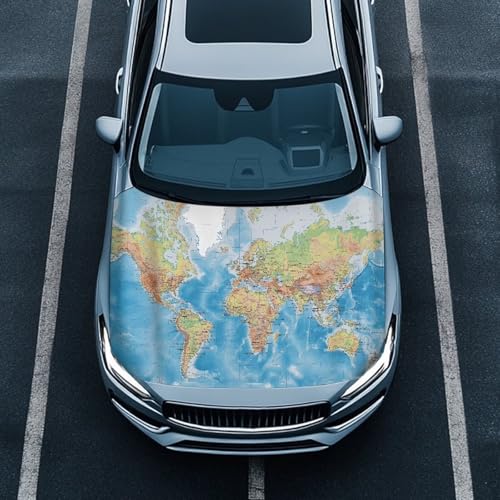 Image of Honduras Flag Car Hood Cover Polyester Elastic Fabrics Washable Suitable for Large SUV and Pickup Trucks 39x59in