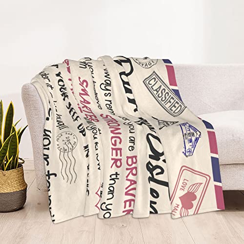 To My Sister Throw Blanket From Sister Brother, Birthday Christmas Soft Flannel Gifts Blanket For Bed Couch Sofa Travel 50"X60" #TOP3