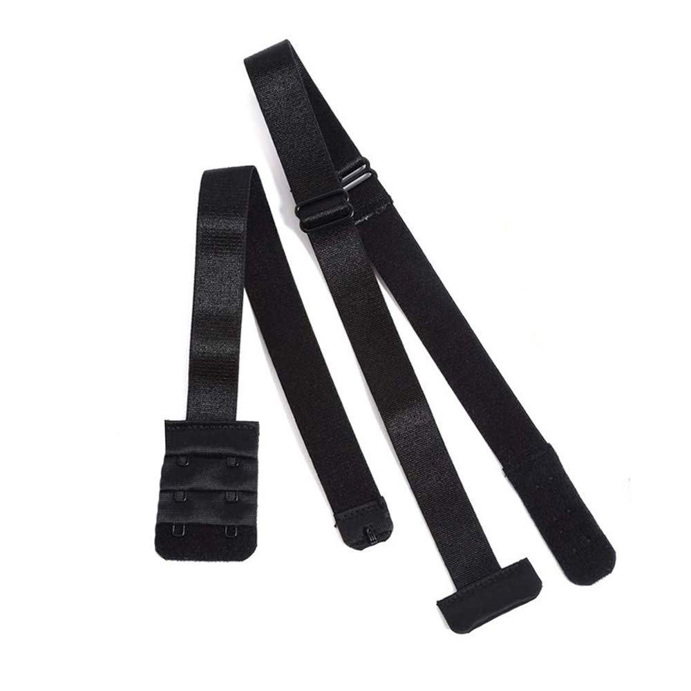 Low Back Bra Converter Women's Adjustable Bra Extenders Hook for Lady Backless Dress (Black)