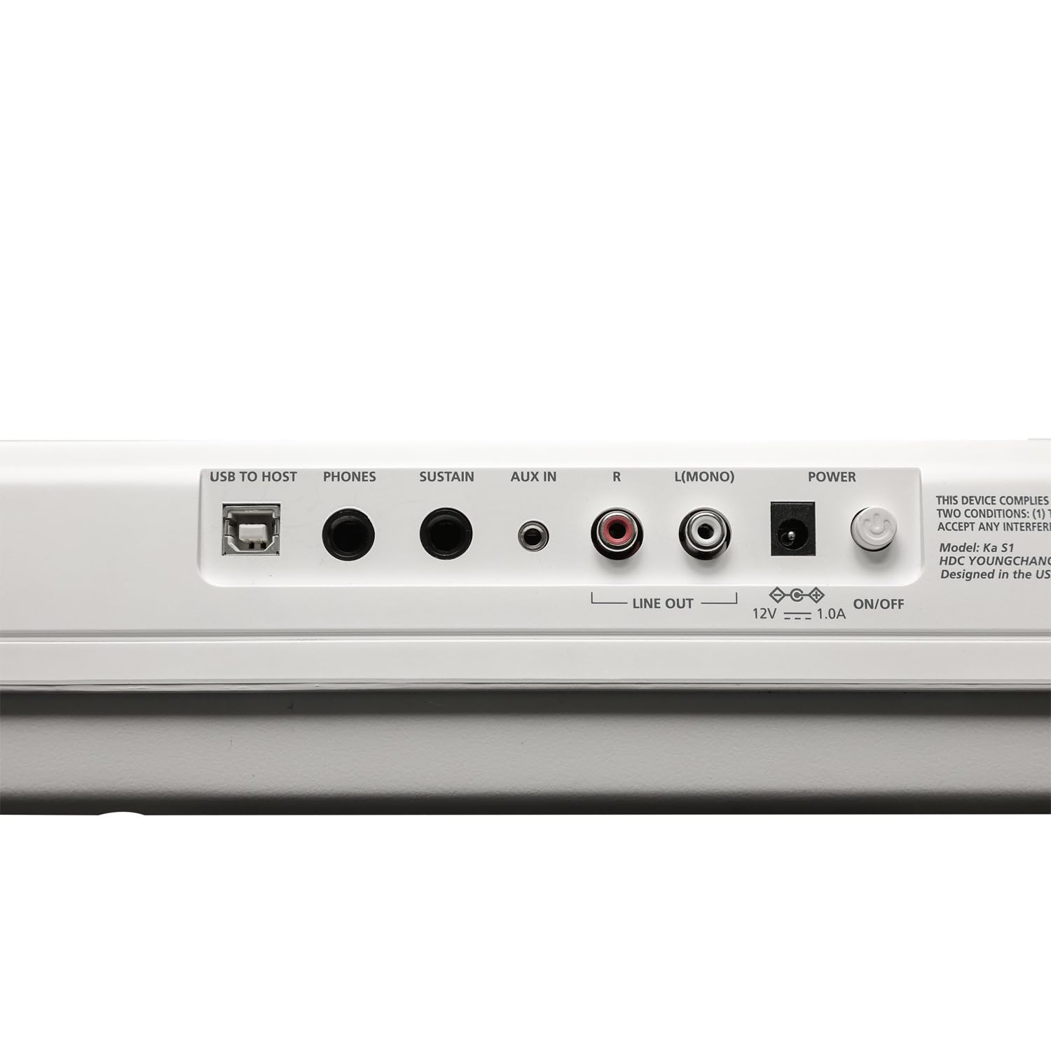 Kurzweil KaS1 Piano numérique, 88 touches, mécanisme marteau, polyphonie 128 voix, blanc