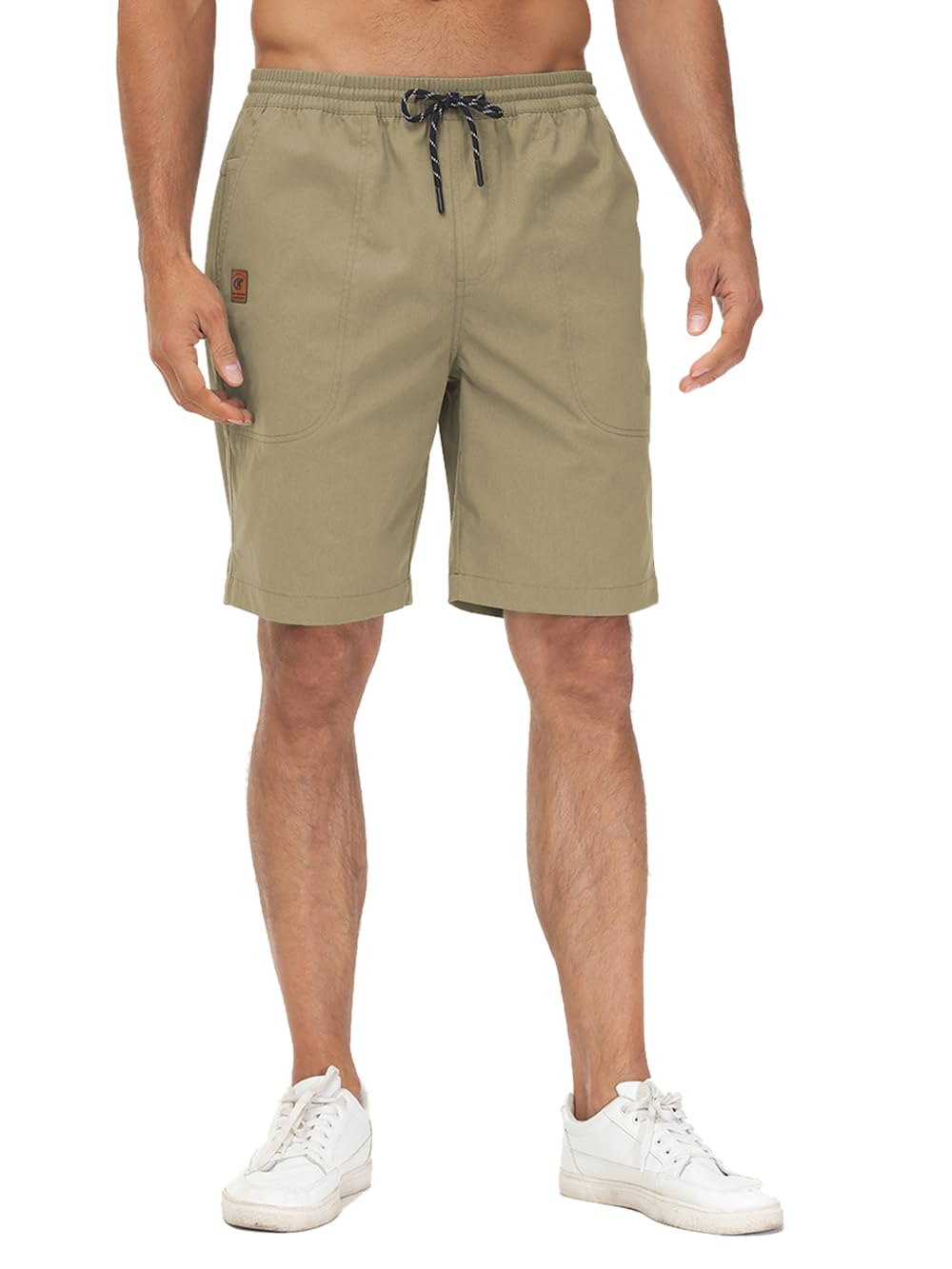 Huayuzh Kurze Hosen Herren Shorts Herren Sommer Cargo Chino Baumwolle Stretch Freizeithose Elastische Taille mit Taschen