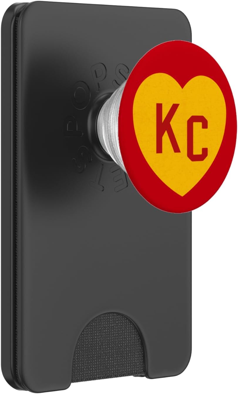 Kc Red & Yellow Heart Kansas City Red/yellow heart kc red kc PopSockets PopWallet for MagSafe