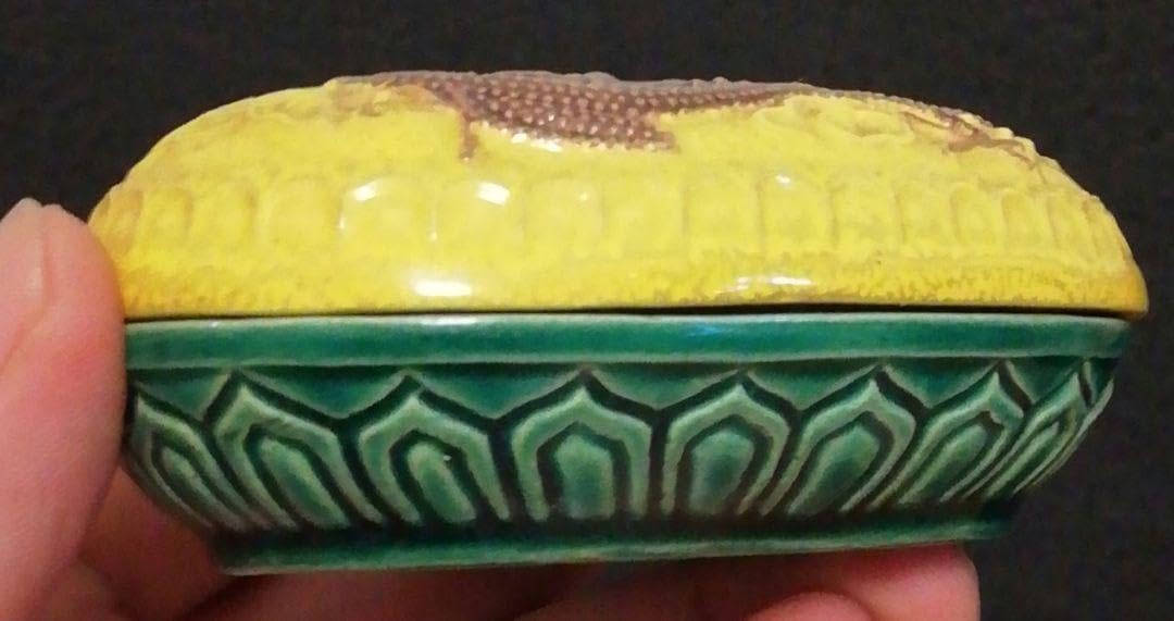 淡々斎書付　久世久宝作　交趾焼　小判　龍　香合　共箱　共布　茶道具 淡々斎書付 久世久宝作 交趾焼 小判 龍 香合 共箱 共布 茶道具