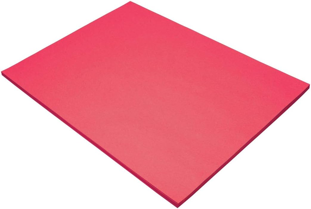 Pacon Tru-Ray Construction Paper, 18-Inches by 24-Inches, 50-Count, Red (103094)