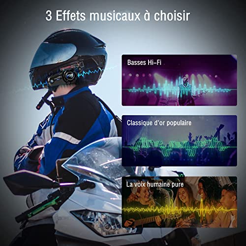 Intercom moto FX8 Air avec 3 effets sonores et réduction de bruit pour casque - 2