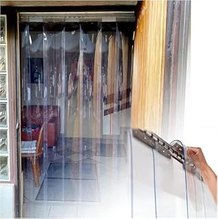 Commercial Walk-in Cooler & Freezer Door Strip Curtain Kit - Vinyl Plastic Strips for Garage, Warehouse, Pet House - Insulated Overlap Design for Temperature Control