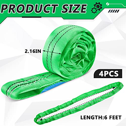 image for Fabbay 4pcs Polyester Rigging Lifting Straps for Hoist Heavy Duty Obje