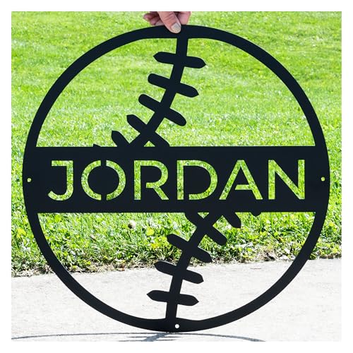 Personalized Metal Baseball & Softball Wall Art – Custom Sports Room Decor, Kids & Team Gift, Athletic Theme Name Plaque