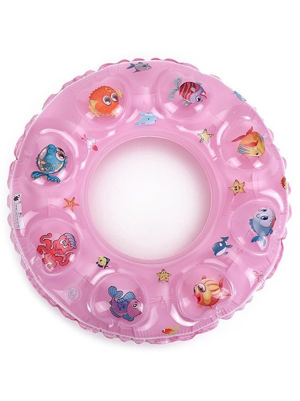 Image of Pack of 04 Crystal Lap Double Thick Swim Safety Ring, Inflatable Blow Up Baby Float Floating Raft Tube for Swimming Pool 3+ Years Kids - 70cm BY- SEKOY