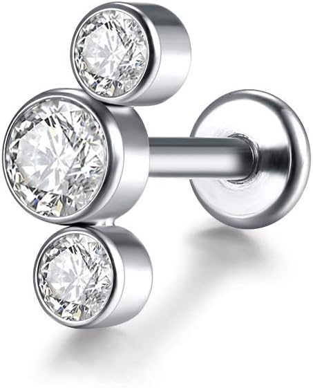 G23 Titanium Labret Studs 16G Lip Studs Cluster Earrings Piercing Internally Threaded Medusa Ring Cartilage Monroe Piercing Jewelry