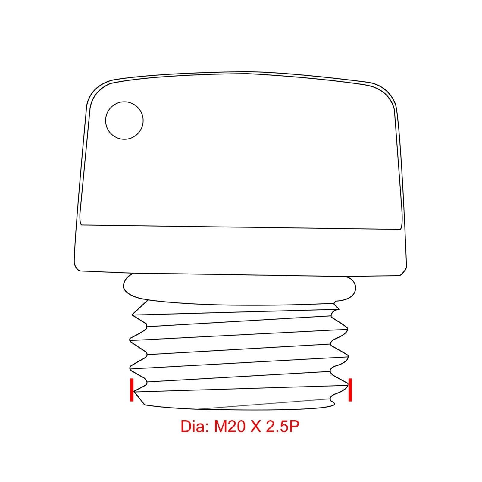 Öldeckel M20x2,5 Für Triumph Für Daytona 675 675R Street Triple R RX Für DUCATI Für 1299 PANIGALE /1299 PANIGALE S 2015-2021 Öleinfülldeckel Stecker Motorrad Öleinfülldeckel (Color : B)