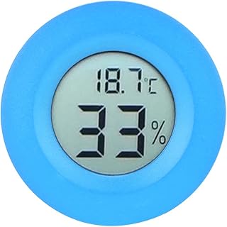Temperature Humidity Meter, Mini Circular Embedded Digital LCD Thermometer Hygrometer, Mini Small Digital Electronic Humidity Temperature Gauge for Home Use(Blue)