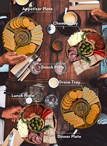 Image of Daydreamer Designs Cheese Board Set (9 inch x 3 /4 inch), Mini Charcuterie Boards - Acacia Wood, Cheese Boards Charcuterie Boards, - Charcuterie Board Gift Set- Mini Cheese Board, Small Cheese Board, 9in