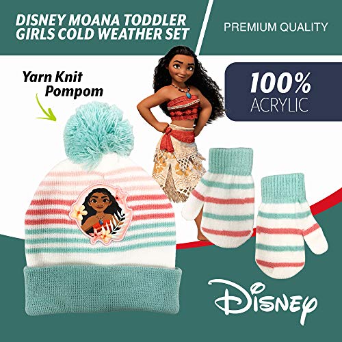 Disney Moana Girls Beanie Winter Hat And Mittens Cold Weather Set, Age 2-4 #TOP3