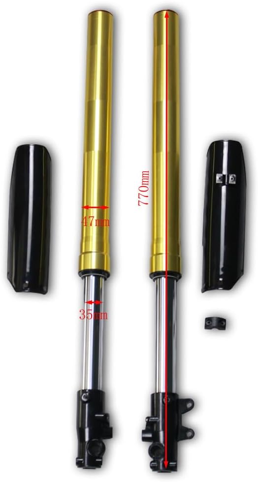 735mm 45mm/48mm (Gold) Front Forks Shock Suspension Shocks Absorber End Leg Silder For Dirt Pit Pro Trail Bike | Motocross Upside Down shocker For Pit Dirt Bike Motcross