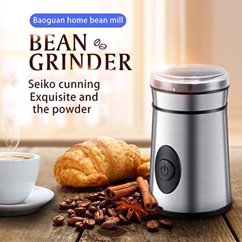 Boyuan Molinillo de café eléctrico de 200 W, Molinillo de Especias de Acero Inoxidable, botón de un Toque, Tapa Transparente, Ideal para moler Granos de café, Granos, Especias, nueces - Imagen 3