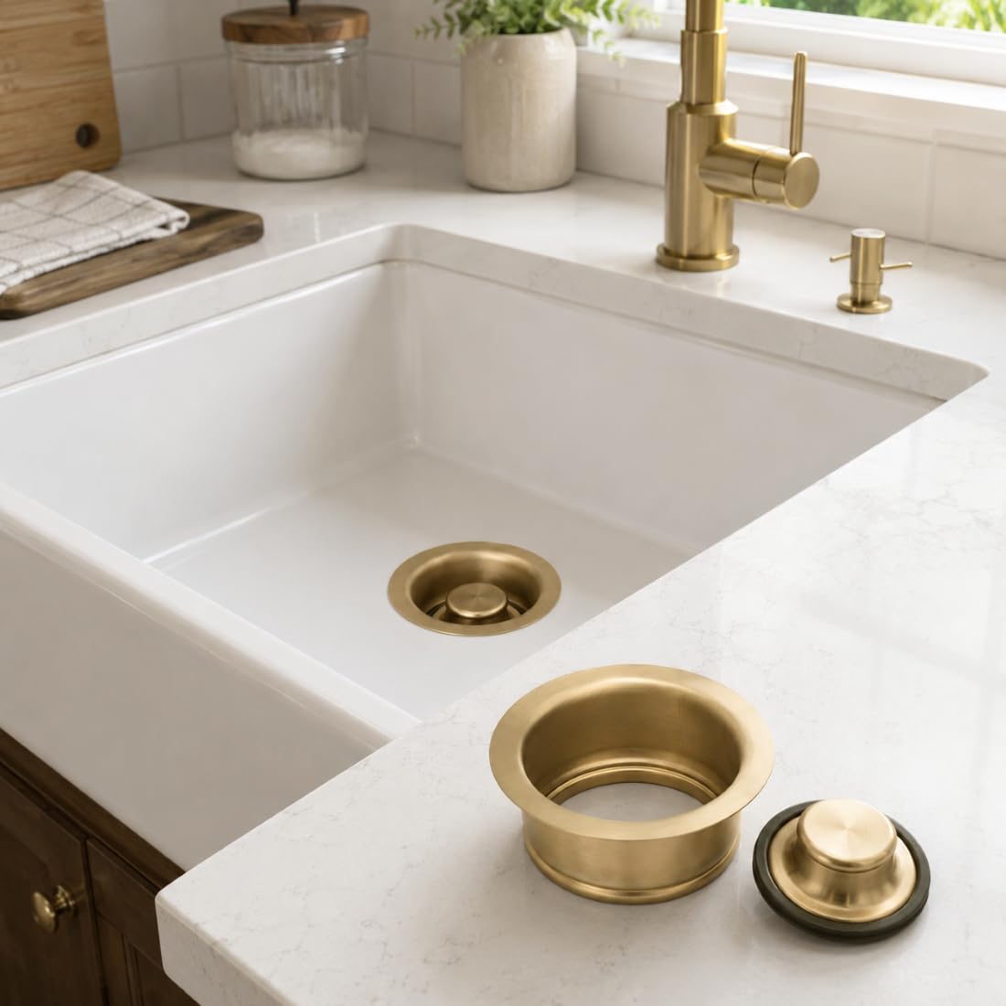 Kit Flangia tritarifiuti per BORT Titan 8000 Control, Finitura Oro e Tappo
