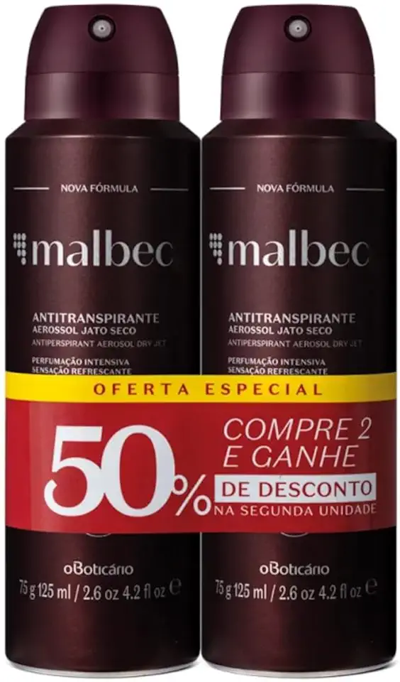 Kit Desodorante Antitranspirante Malbec (2 unidades)