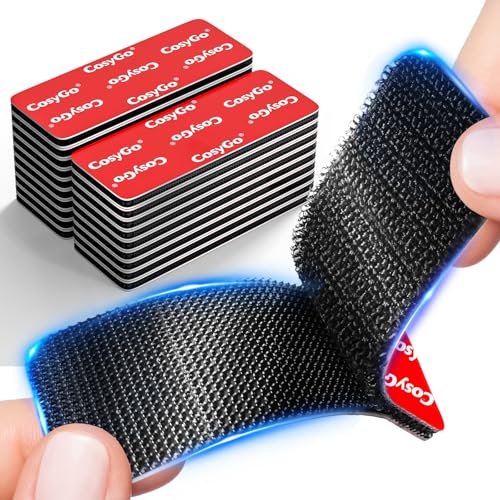 Image of Heat Resistant Hook and Loop Strips, Heavy Duty & Waterproof, Strong Hold for Car Mats Outdoor Indoor Use, 20 Sets 3.2x1.2 Inch Black