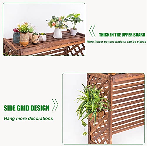 Couverture de climatisation en bois carbonisé pour extérieur - 6